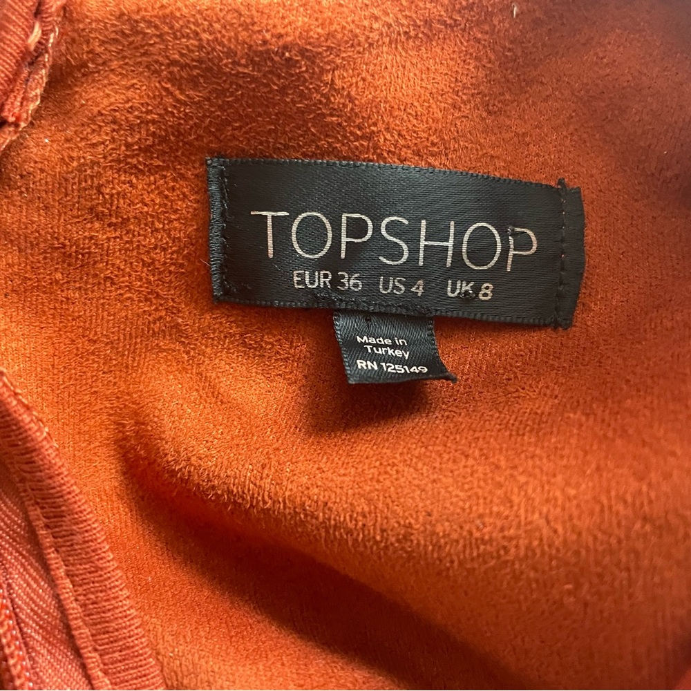 Topshop Orange Silky Drape Top